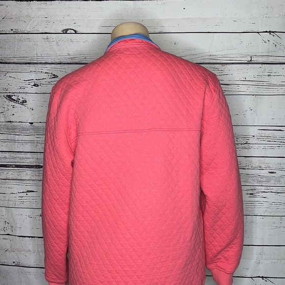Properly Tied NWT Size XL Pink w/ Blue Trim Quilted Pullover Sweatshirt Top - Picture 5 of 6
